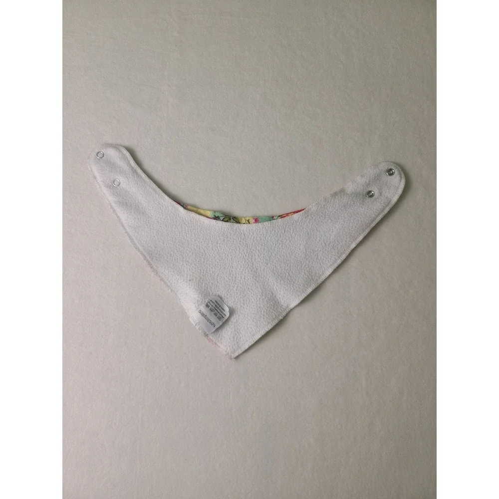 upsimples Bandana Drool Bib Baby OS Pink Floral Organic Cotton Fleece Cottage